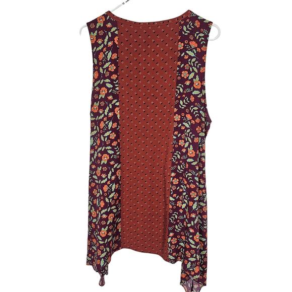 Matilda Jane Top Matilda Jane Tank Top Tunic Top Tie Neck Top Floral Top L Rust - Picture 8 of 8